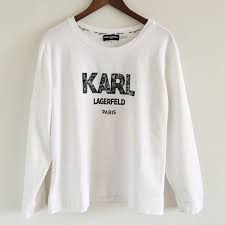 Ss21 collection has just landed! Karl Lagerfeld Tops Karl Lagerfeld Paris White Logo Sweatshirt Xl Poshmark