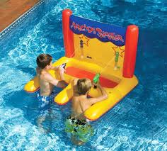 Intex 26711eh 12ft x 30in prism metal frame above ground swimming pool with 530 gph gcfi filter pump and protective canopy and fits up to 6 people. Amazon Com Inflatable Yellow Arcade Shooter Target Swimming Pool Game 45 Inch Toys Games