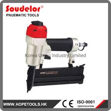It has a sliding piston that drives a long blade. China 100 Nails Pneumatic Nail Gun Air Brad Nailer F50 9040 China Nail Gun Nail Guns