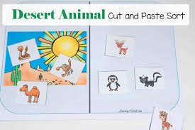 Free desert animals 2 coloring page online. Desert Animal Cut And Paste Sort No Stress Homeschooling
