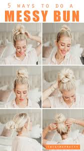 A messy bun with thick curly hair will look marvelous, especially if you know how to accessorize it properly. 5 Ways To Do A Messy Bun Twist Me Pretty