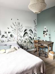Le Decor Mural Botanical Garden D Au Fil Des Couleurs Dans Une Chambre D Adolescente Un Magnifique Decor De Jardin Deco Chambre Deco Maison Idee Deco Chambre