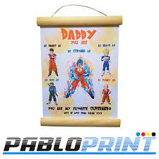 Dressed in the legendary colors of the mighty super saiyan, you will have the confidence to face any opponent. Fathers Day Gift Diploma Daddy Dad Dragon Ball Goku Personalised Birthday Ebay