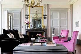Pink Grey Living Room Fuschia Arm Chairs Velvet Fireplace French France Gilles Trillard Cococo Living Room Grey Romantic Style Living Room Grey Interior Design