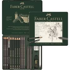 Set Pitt Graphite Tin Medium Faber Castell Flower Drawing Artist Pens