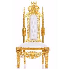 King David 62 Armless Lion Throne Chair White Gold Throne Chair Chair Armless