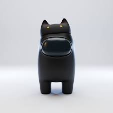 Among Us Cat Head Hat Character 3d Model In 2020 3d Model Character 3d Model Character
