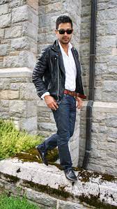 Eddierossetti Black Leather Moto Jacket Black White Outfit Jackets Men Fashion
