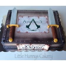Playstation Birthday Cake For 14 Year Old Boy Assassins Creed Cake All Edible Video Game Cakes Teenage Boy Birthday Boy Birthday Parties
