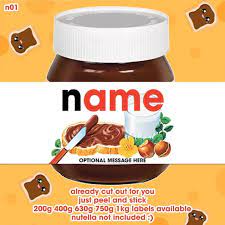 If you want to start a food business this is the channel you need to subscribe to! Personalised Nutella Jar Label Sticker Gift Novelty Etsy Personalised Nutella Jar Jar Labels Stickers Nutella Jar