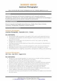 assistant photographer resume samples