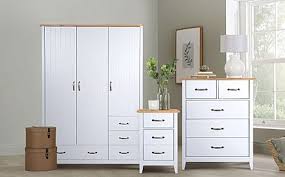 When you purchase a bedroom set, you get not only a bed, but you also get items like a dresser, a night stands, and sometimes even more. Norfolk Grey And Oak 3 Door 4 Drawer Wardrobe Furniture Set Furniture And Choice