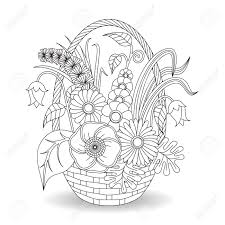 Flower design in frame printable coloring page, free to download and print. Doodle Art Flowers Floral Pattern Coloring Page Template Royalty Free Cliparts Vectors And Stock Illustration Image 51062143