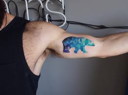 Mom polar bear with cute baby polar bear tattoo on forearm. Geometric Polar Bear Tattoo On The Left Bicep Tattoogrid Net