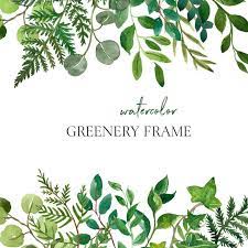 Watercolor Lush Greenery Frame Clipart Png Wreath Green Leaves Etsy Watercolour Wedding Stationery Clip Art Frame Clipart
