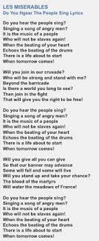 Do You Hear The People Sing Lyrics Les Miserables Songs Lyrics Les Miserables Songs Les Miserables