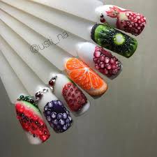 маникюр в домашних условиях на короткие ногти пошаговое фото Onlajn Translyaciya Fruits Budet 27 Maya V Periscope Budem Uchitsya Srisovyvat S Kartinok Svetoteni Rastushyovki Fruit Nail Art Manicure Colorful Nail Art