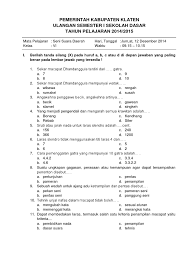Soal uji kopetensi bhs daerah kelas 2 semester 1 (ganjil) dan kunci. Soal Ssd 2014 Pdf
