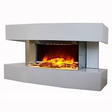 Media console electric fireplace in white Wall Mounted Electric Fires Electricsun Paula Small White Electric Fireplace