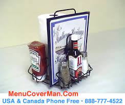 Tabletop restaurant products / table dispensers & organization / condiment caddies; Mach 1 Condiments Holder Menu Holder All In One Menucoverman Com