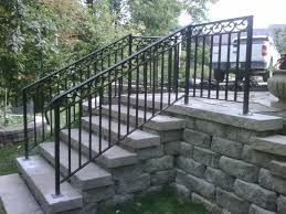 Aluminum stair railing black hand base rail kit handrail outdoor deck diy. Marvelous Railings For Outdoor Stairs 11 Wrought Iron Outdoor Railings Outdoor Exterior Stairs Exterior Stair Railing