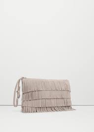 Leather Fringes Clutch Women Mango Usa Fringe Clutch Leather Fringe Bags
