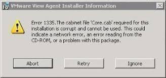 Downloaded files are more susceptible to damage when downloaded during peak periods or over an unstable internet connection. Vmware Error 1335