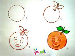 تعليم رسم برتقالة فواكه الصيف المنعشة للاطفال بالخطوات رسم سهل للاطفال بالخطوات بالعربي نتعلم easy drawings drawings art for kids