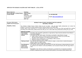 Local Offer Services Template For Disabled Children Dietetics