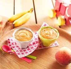 Recette Bebe 4 6 Mois Puree De Peches Et De Bananes Bledina Recette Recette Recette Bebe Recette Bebe 4 Mois