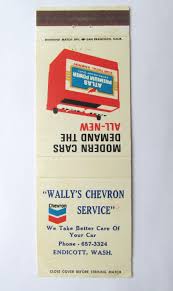 Wally S Chevron Service Endicott Washington Station 20strike Matchbook Cover Matchbook Cover Chevron