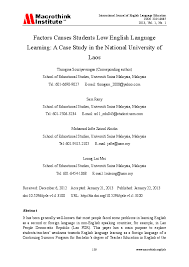 Pronounciations or the inability to understand or comprehend new words. Pdf Factors Causes Students Low English Language Learning A Case Study In The National University Of Laos Sam Rany Academia Edu