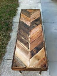 Reclaimed Herringbone Pallet Table Just Beautiful Cross This Idea With The Original Basement Table And The Pipes For The Le Barn Wood Pallet Diy Wood Pallets