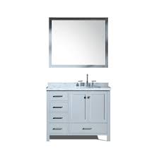 Lowes bathroom vanities on sale. Ariel Cambridge 43 In Grey Undermount Single Sink Bathroom Vanity With White Natural Marble Top Mirror Included In The Bathroom Vanities With Tops Department At Lowes Com