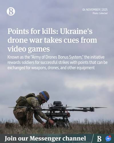 Ukraine has introduced a computer game-style reward system for drone operators that officials say is transforming battlefield tactics, motivation, and data analysis in its war against Russia. Read more: Link in Bio #