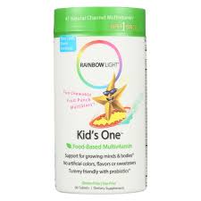 Rainbow Light Kids One Multistars Fruit Punch 90 Chewable Tablets Multivitamin Fruit Punch Rainbow Light
