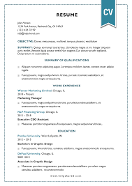 Create a professional resume with 8+ of our free resume templates. Cv Resume Templates Examples In Word Pdf Format For A Job