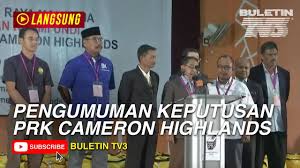Ia diikuti calon pakatan harapan (ph) m manogaran dengan 5,804. Langsung Pengumuman Keputusan Prk Cameron Highlands Youtube