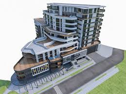 Modern Apartment Building 02 3d Model Max Obj Mtl Fbx 2 In 2020 Apartment Building Modern Apartment Building Concept