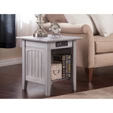 It features an open shelf to set a book, remote control, or tablet. Nantucket End Table With Charging Station In Driftwood Overstock 17160335