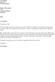 Last updated on january 17th, 2019 retirement is a big milestone in a person's life, and it should be celebrated as such, starting with a formal retirement announcement. Employee Retirement Announcement Letter