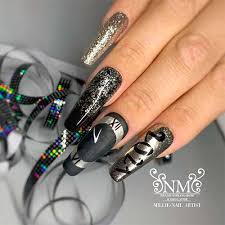 Nail art is really design is getting really popular these days. Best Black Coffin Nails With Design Ideas Cute Manicure