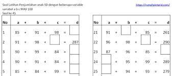 Kumpulan soal latihan pengurangan matematika untuk sd kelas 1 rumpin. Soal Latihan Penjumlahan Untuk Anak Sd Modul Belajar Mandiri Rumah Pintar Kbe