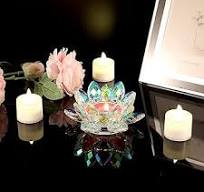Amazon.com: OwnMy Crystal Lotus Flower Tea Light Holder ...