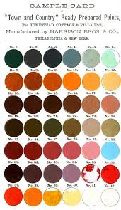 Vintage Paint Color Sample Card Country Paint Colors