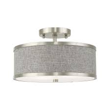 Livex Lighting Park Ridge 2 Light Brushed Nickel Semi Flush Mount Light 60422 91 The Home Depot