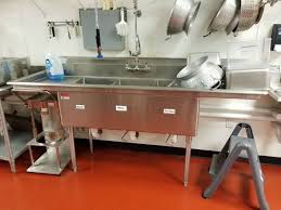 duke stainless steel 3 bay sink with