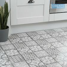 D C Floor Self Adhesive Vinyl Floor Tiles Moroccan Grey Pack Of 11 Tiles 1sqm Ebay Vinyl Flooring Grey Flooring Flooring