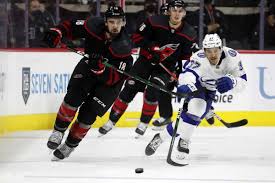 The carolina hurricanes practiced with their core group on saturday, the 20 players who played in thursday's game 6 win over the nashville predators plus cedric paquette, jake gardiner. Vasilevskiy Tampa Bay Top Carolina 2 1 For 2 0 Series Lead