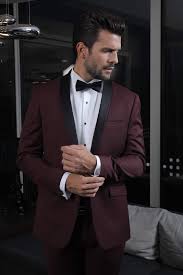 Quelle couleur pour un costume de mariage estival ? Costume De Marie Smoking Bordeaux Col Chale Satin 2 Pieces A Toulon
